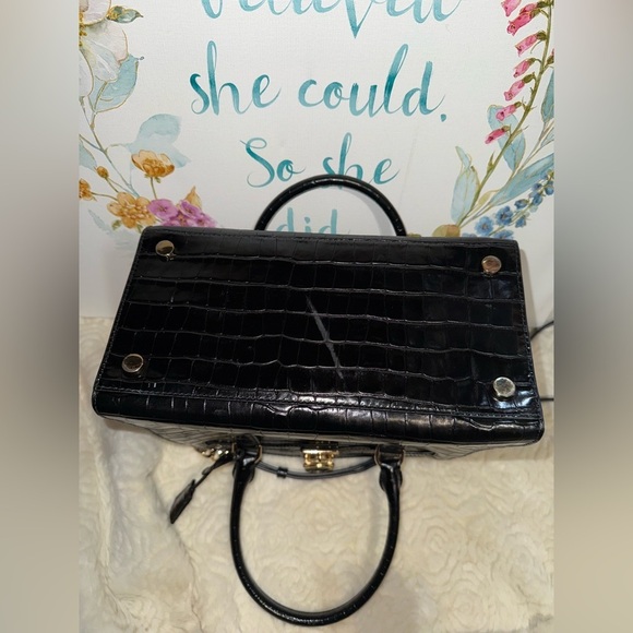 Michael Kors Hamilton Crocodile-Embossed Satchel - Picture 10 of 12